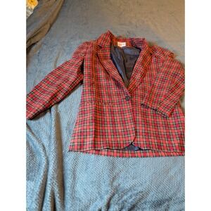 Vintage Made In USA Womens Pendleton Plaid Blazer Size 10
